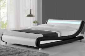 Sängpaket Leroux med madrass och LED-belysning 160x200