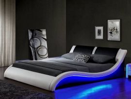 Säng Barracuda med LED-belysning 160x200 konstläder
