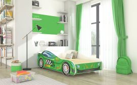 Barnsäng med madrass Speedcar grön 