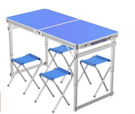 Hopfällbart bord Amado blå metall