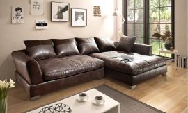 Sogno-soffa med träben och vackra sömmar