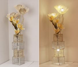 Golvlampa Daisy 138x21cm gul