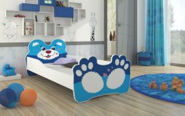 Barnsäng med madrass Bear 160x80cm blå 
