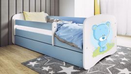 Barnsäng Med Madrass Och Förvaring Blue Teddy 160x80cm