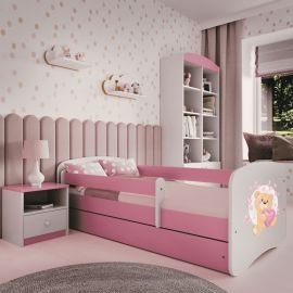 Barnsäng Med Madrass Och Förvaring Teddy with butterflies 160x80cm  spånskiva