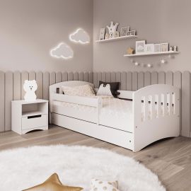 Barnsäng Med Madrass Och Förvaring Leif 160x80cm  spånskiva