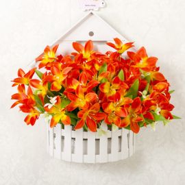 Lily konstgjord blomma orange 35x31cm