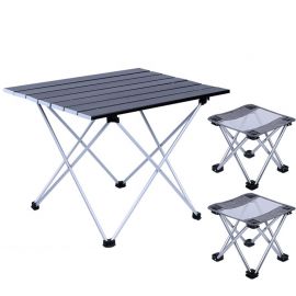 Hopfällbart bord Osvaldo svart aluminium ram