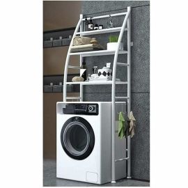 Badrumshylla Daran vit metall – för tvättmaskin